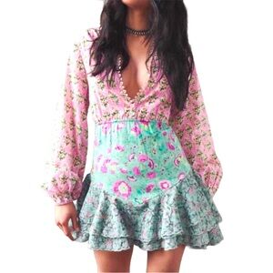 HEMANT & NANDITA mint hera mini dress in orchid pink L